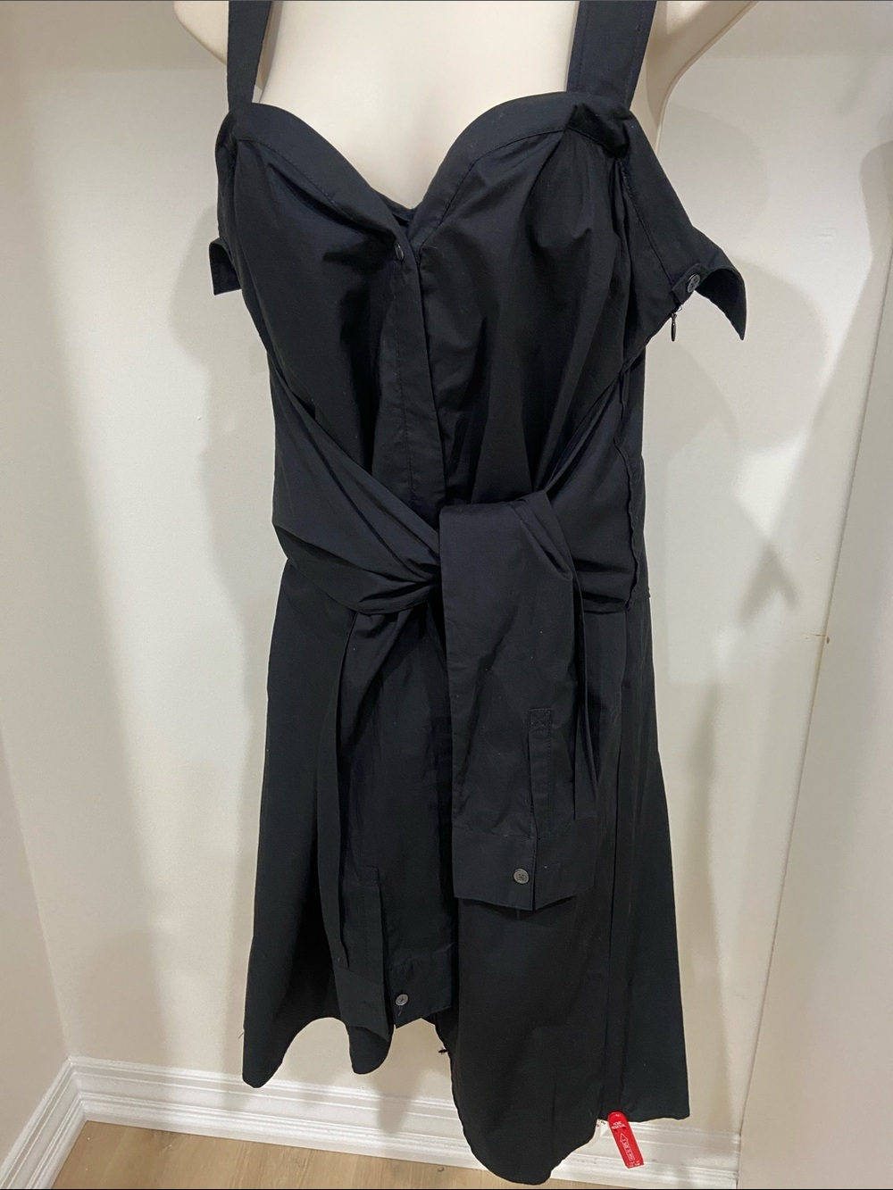 Derek Lam Black Tie-Waist Dress